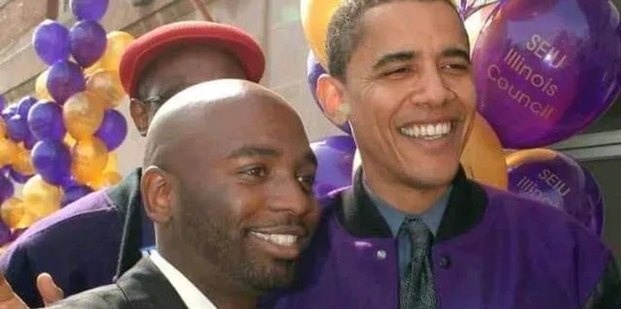 Blaq Ice ran for Chicago's 17th ward alderman in 2001. Here, he's shown with President Obama