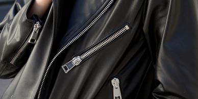 leather jacket, leather, zippers,