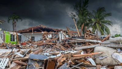 Storm and hurricane damage affecting residential property in Brevard County, Florida