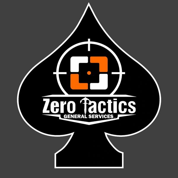 Logo of Zero Tactics General Services with a spade and target design.