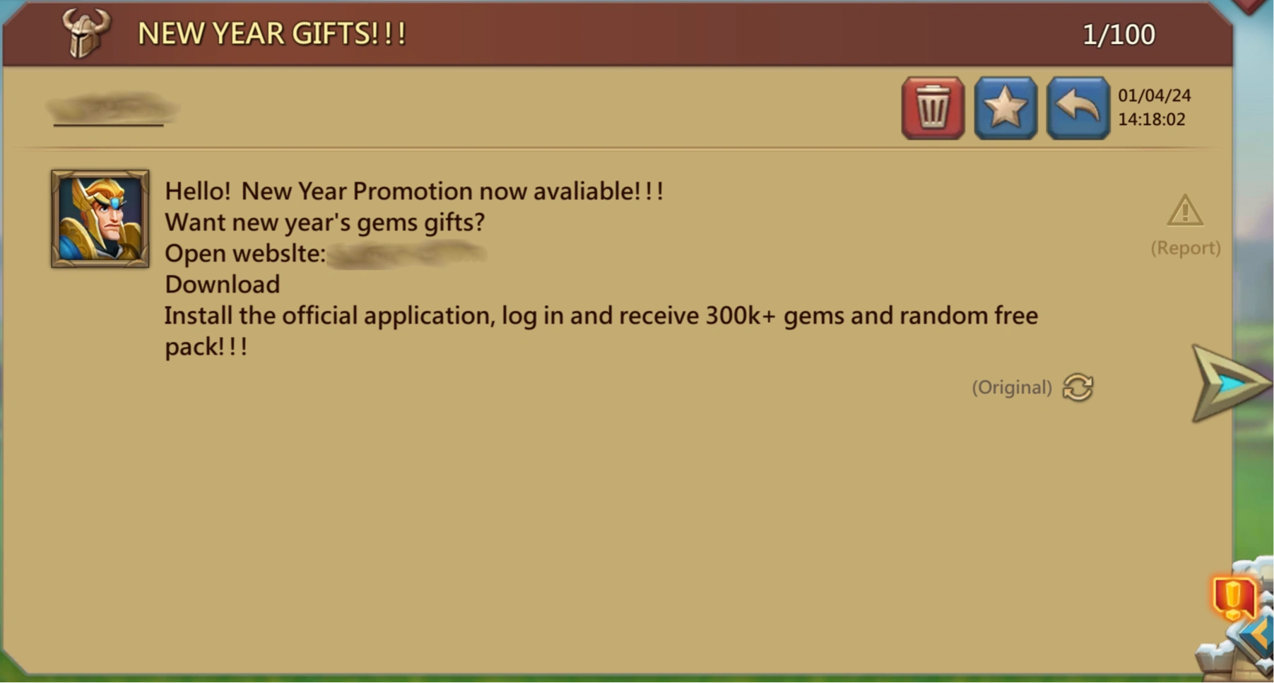 First example of the latest scam as of 4/1/2024. Filtered out in Affinity Designer 2.