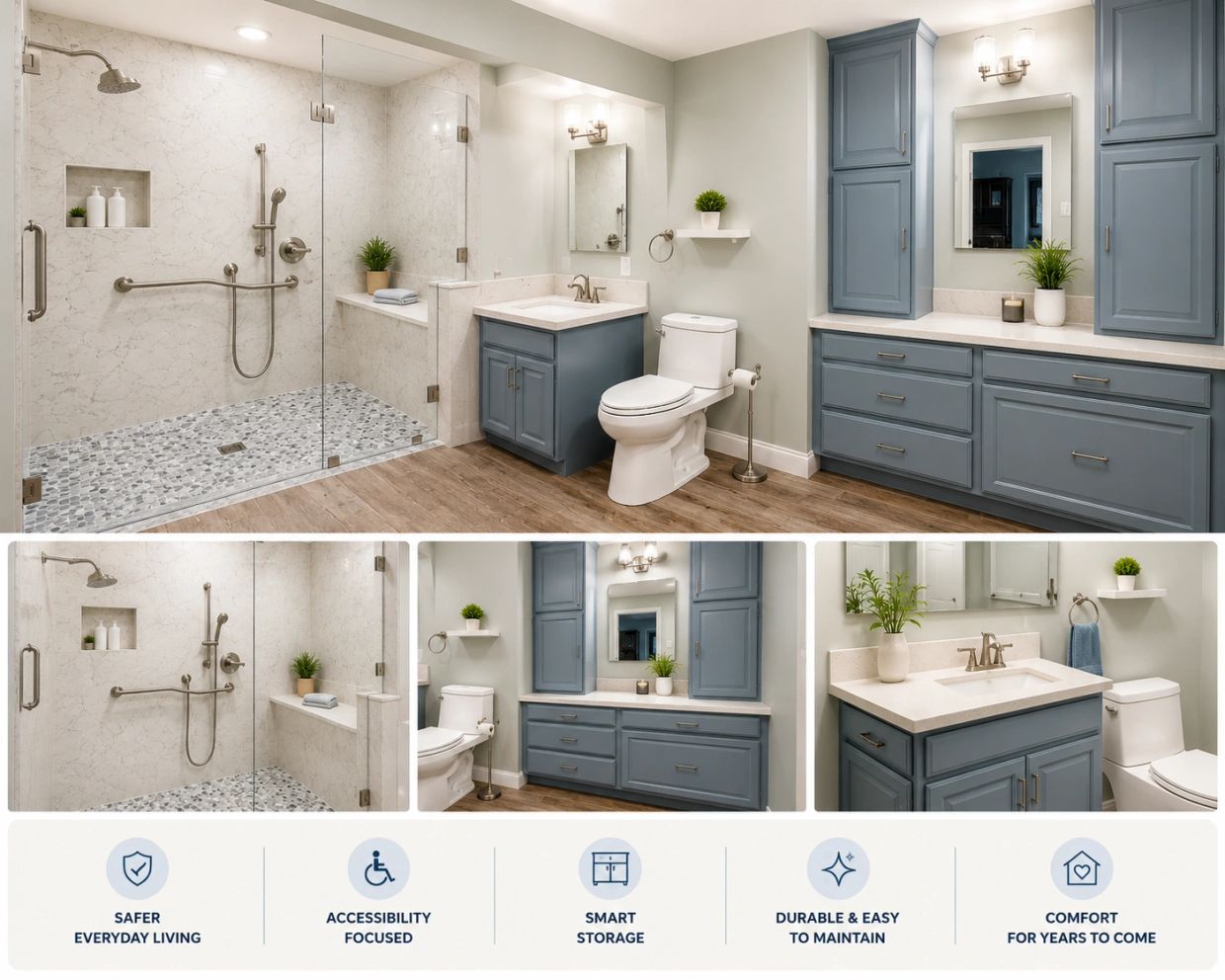Completed bathroom remodeling project in Gustine, CA by Cordeiro Custom Remodeling & Repair. This ac