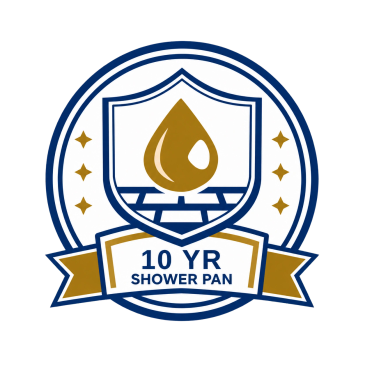 Cordeiro Custom Remodeling & Repair 10 Year Shower pan Warranty Badge.
