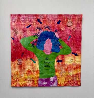 I Have a Teenager. Hand dyed textiles, embroidery , image transer, stamping, machine quilting