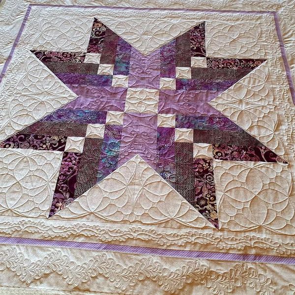 Custom Quilting, Purple Star Quilt