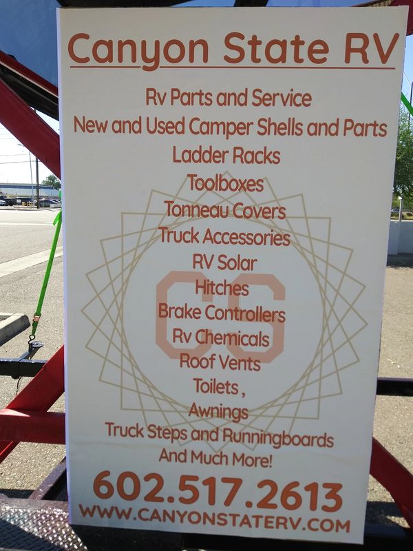 Service Menu 
Rv Parts and Service 
New and used Campershells 
Truck Accessories 
Toolboxes 