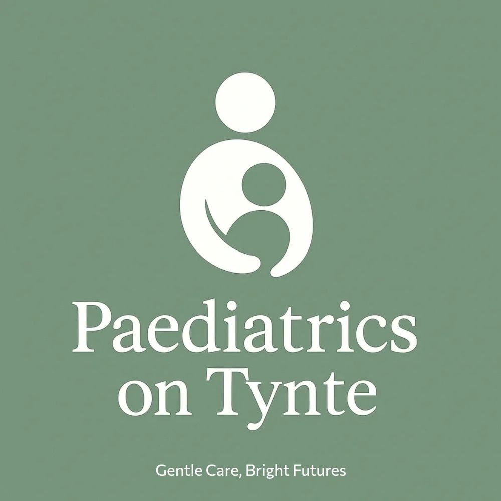 Logo for Paediatrics on Tynte with a parent and child icon.