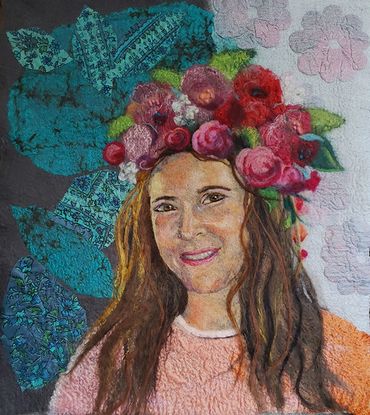 Flora. Wool painting by Helen Russell. Guided by Kimberly Pulli's portrait class.