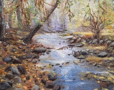 Autumn Creek by Helen Russell. You can learn to make this at feltingtutorials.com