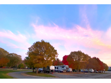Trees turning fall colors at rv park