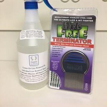 CLR Lice Treatment Spray and Nit Free Lice Comb. 