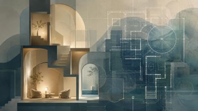Psychoarchitecture illustration for EMDR, trauma therapy, clinical consultation, and structured heal