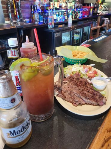 steak and beer are what we serve here.