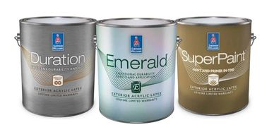 Sherwin-Williams exterior paint cans