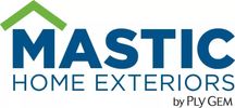 Logo of Mastic Home Exteriors with a green roof icon.