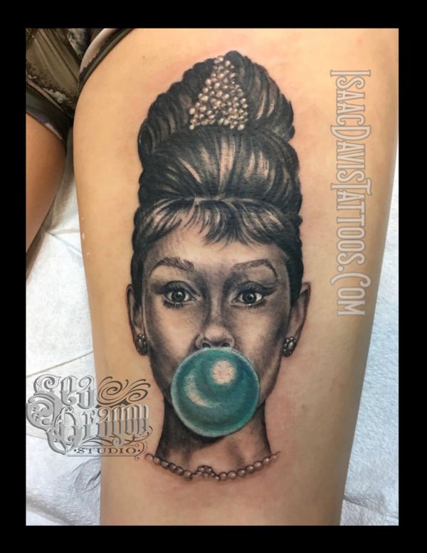Audrey portrait tattoo 