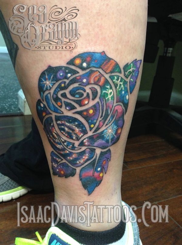 Space rose tattoo