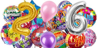 Party shop, helium, helium balloons, balloons, party bags, birthday, birthday candles, decoration.