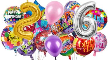 number balloons, foil balloons, helium balloons, bunting, candles, birthday balloons in Morden.