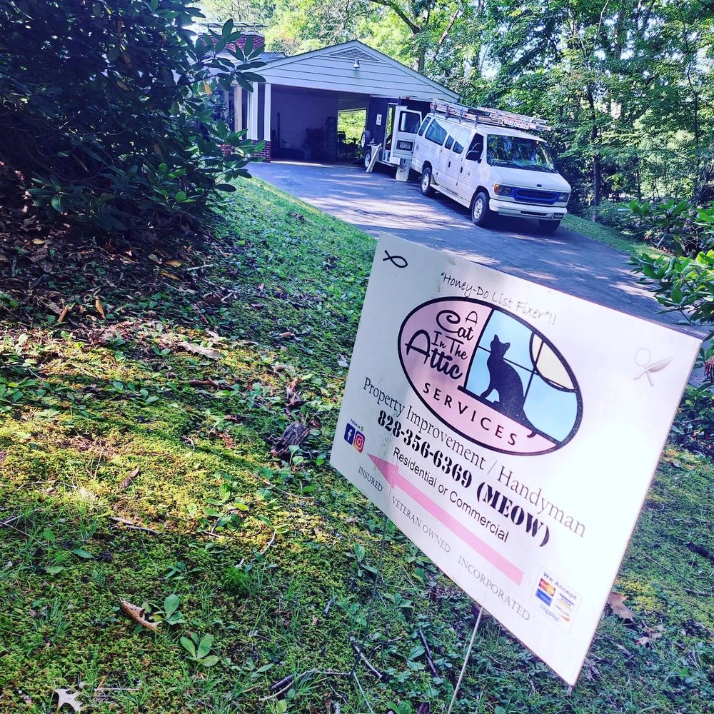 Our sign in the front of a lovely home as we work as their #HoneyDoListFixer !