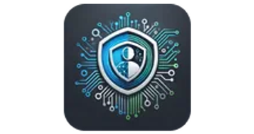 Digital shield with circuitry symbolizing cybersecurity and data protection.
