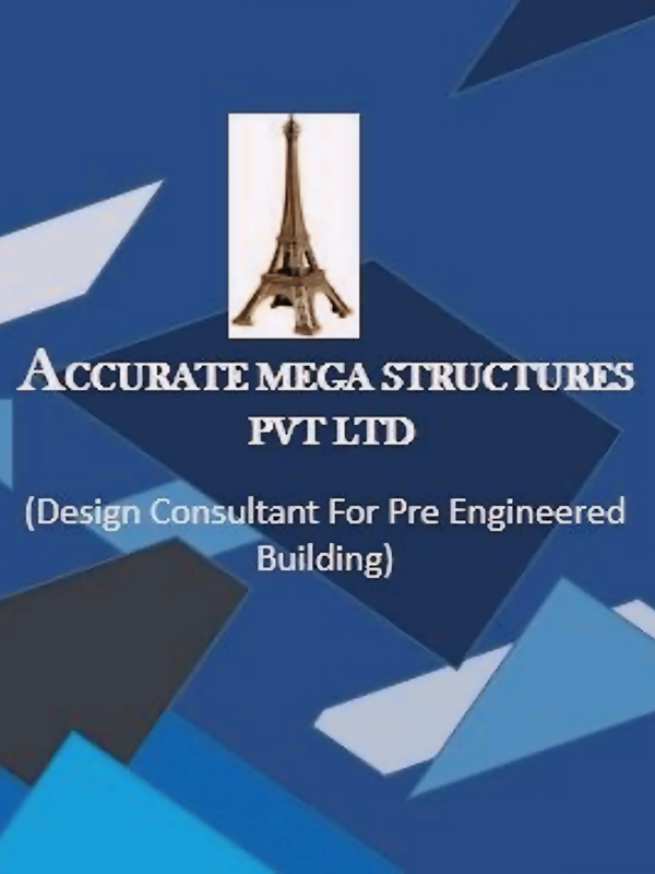 Logo of Accurate Mega Structures Pvt Ltd with Eiffel Tower image and design consultancy text.