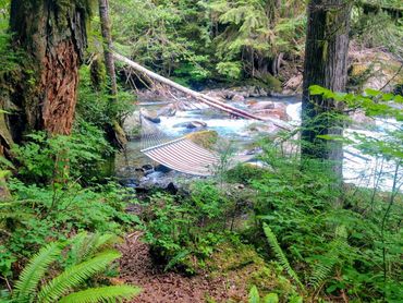 Hammock that is hung below the deck next the river in spring to fall months.