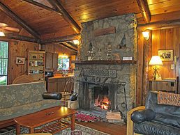 fireplace at Harmony Lodge
