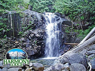 waterfall on Harmony Lodge property