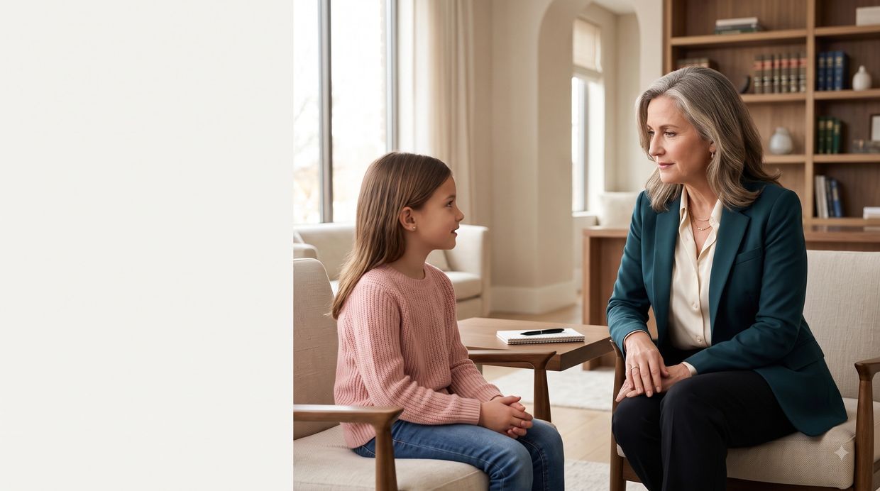Guardian ad Litem consulting with a child in a supportive Florida setting.