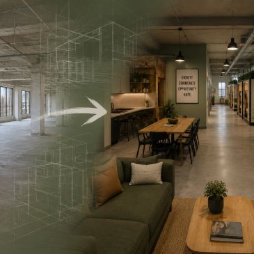 Transformation of empty space into modern communal area