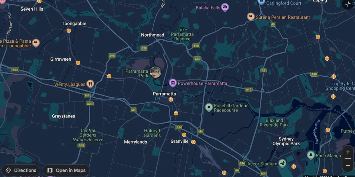 Map of Parramatta Sydney NSW service area