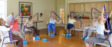 Chair Yoga and the yoga strap.