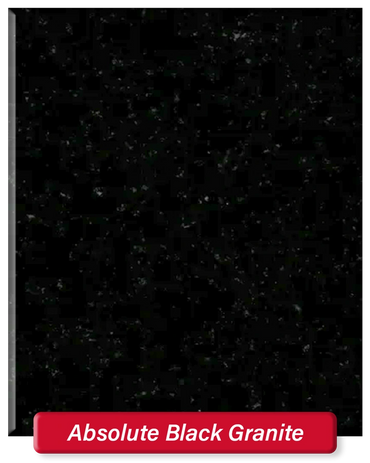 Absolute Black Granite is a solid black base color with shiny speckles throughout.
