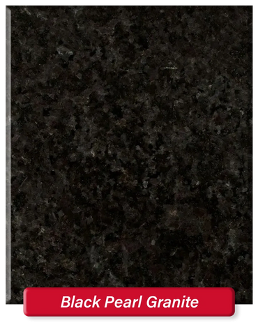 Black Pearl Granite features a black base with subtle speckles throughout.