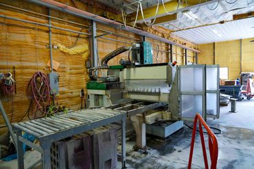 Machinery used for sink cut outs.