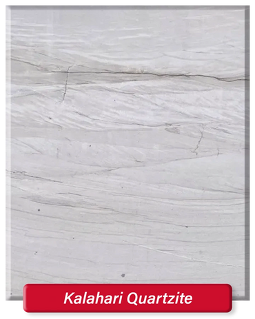 Kalahari Quartzite features a light grey/white base with some minimal veining throughout.