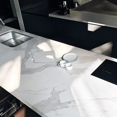 Kitchen with porcelain slab counter-top