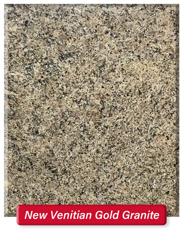 New Venitian Granite features a beige base with brown and black speckles throughout.