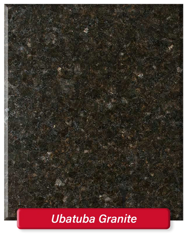 Ubatuba Granite features a black base with subtle speckles throughout.