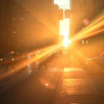 Sunset at King and Yonge intersection. Photo by Marnie Grona.