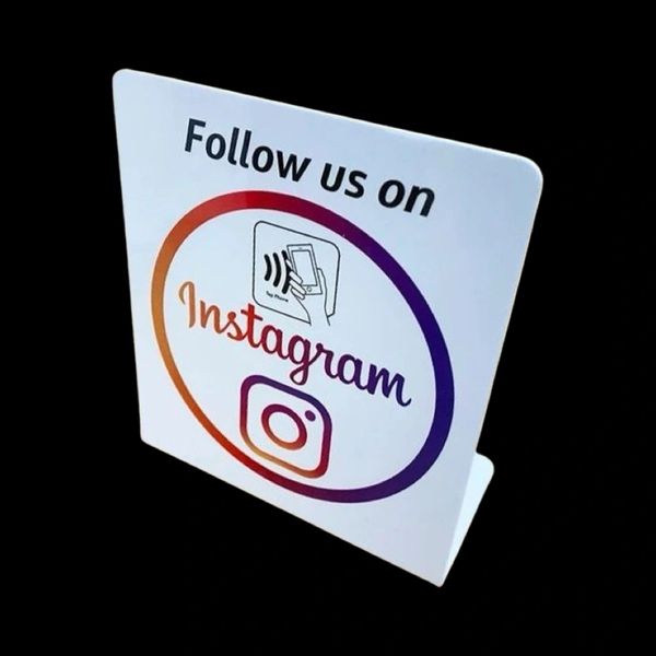 Instagram NFC Table Stand Material is Plastic PVC which is Waterproof and very durable. Tap to share
