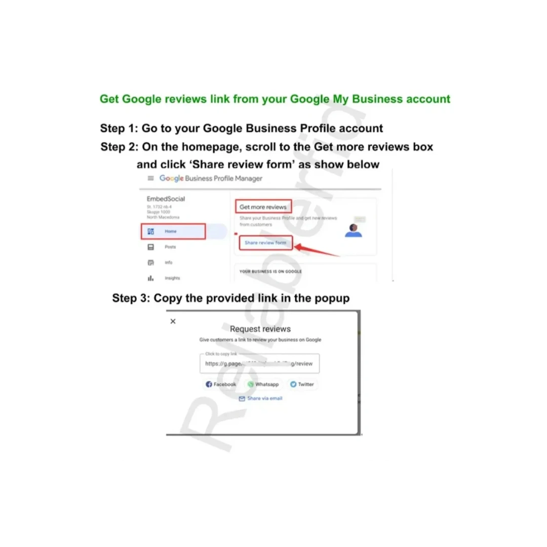 Steps on how You can find your google reviews link by logging into your google business profile.