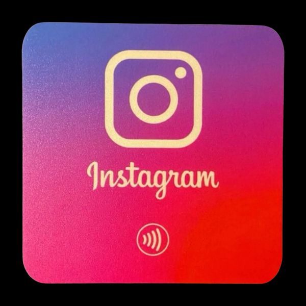 Big Size Square Instagram NFC plate Sign NFC Social Media Plate available