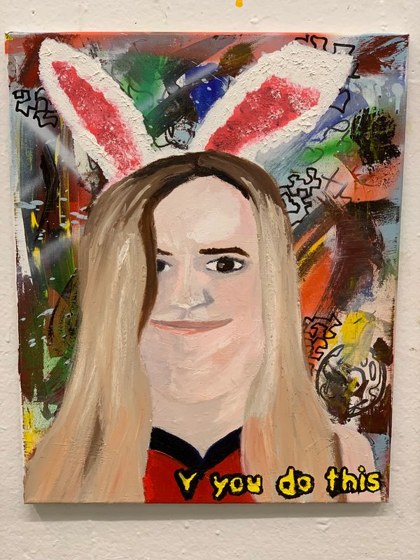 "Lauren's Face" 
16 x 20
Acrylic, Aerosol and Oil
Canvas