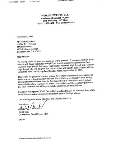 Lettera per Michael Jackson