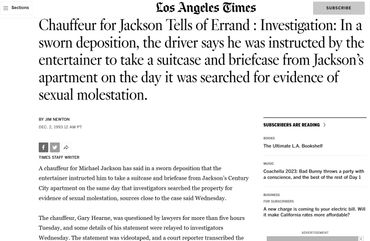 Michael Jackson Articolo