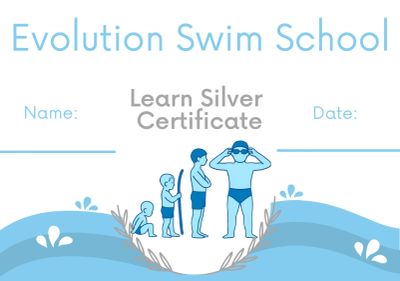 Learn Silver: Evolution Swim School Learn Silver swimming award.