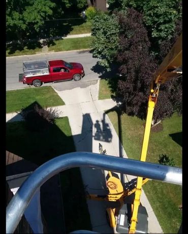 looking down from the chimney