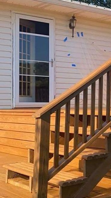 Photo of wooden deck after staining